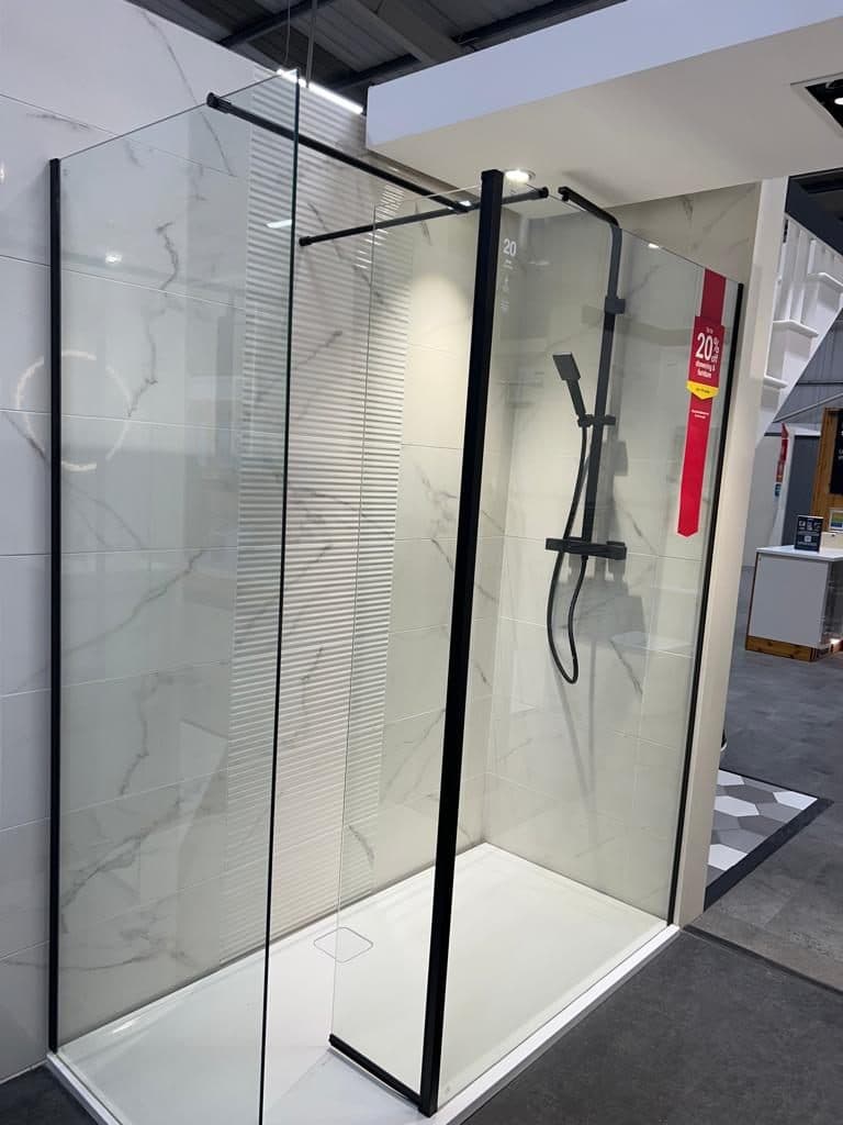 Black-Framed Shower Enclosure