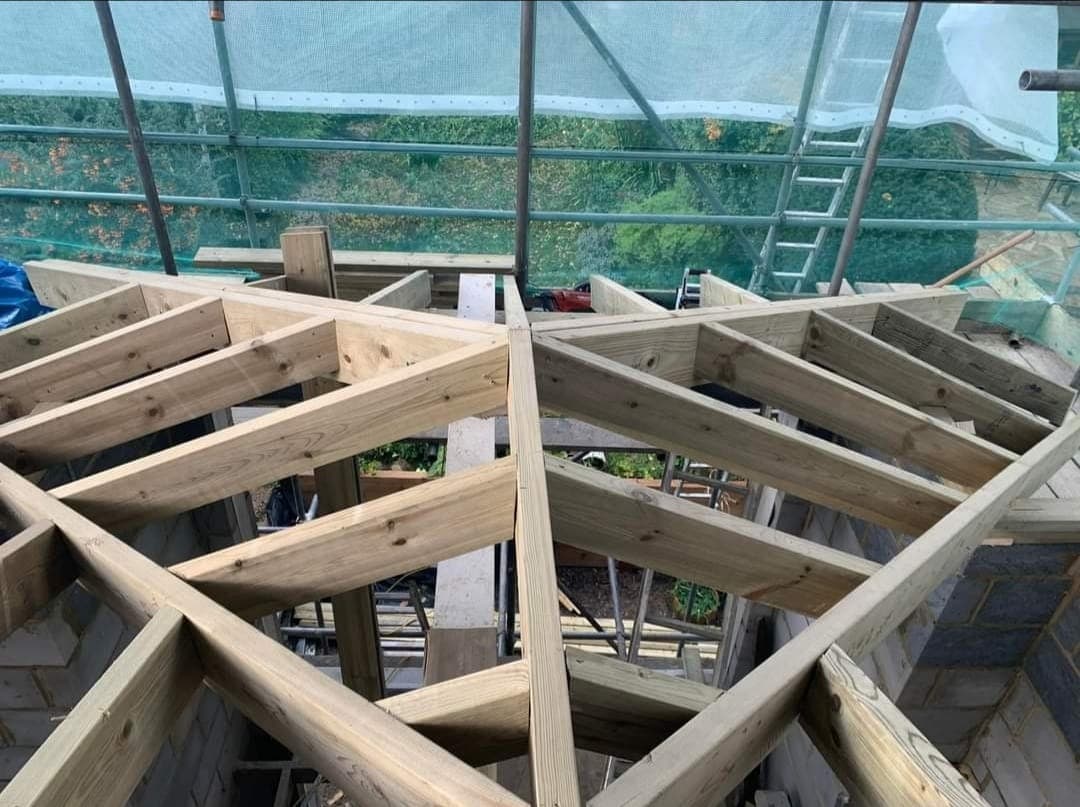 Roof Structure Under Scaffold Netting