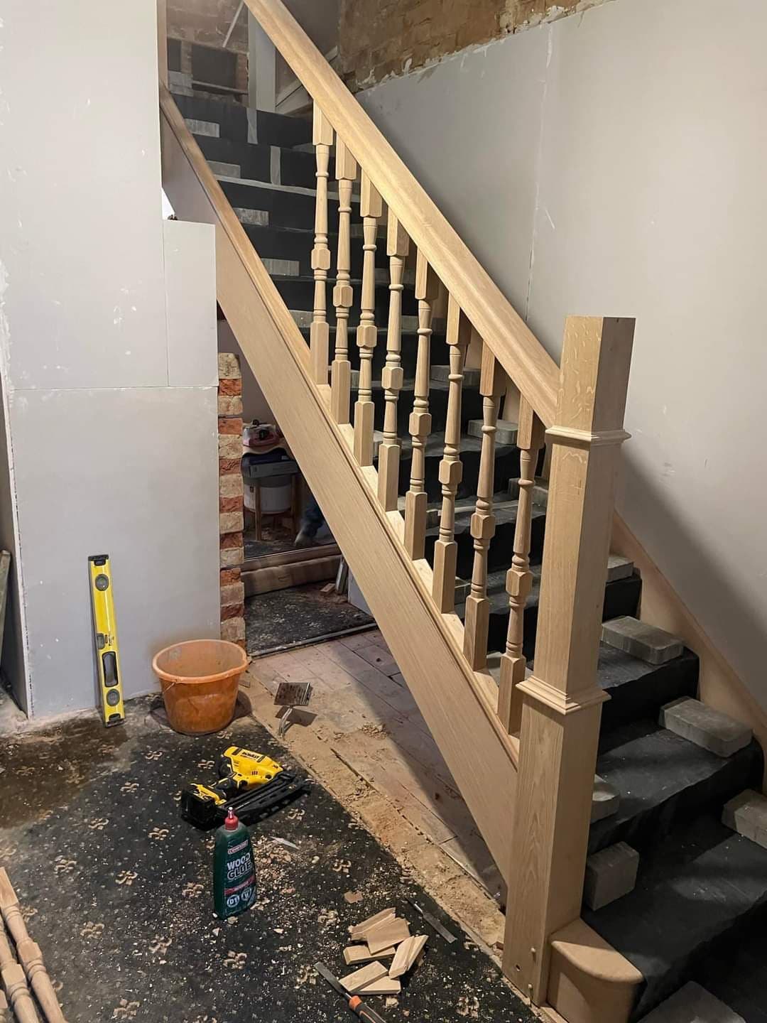 Staircase with Black Spindles