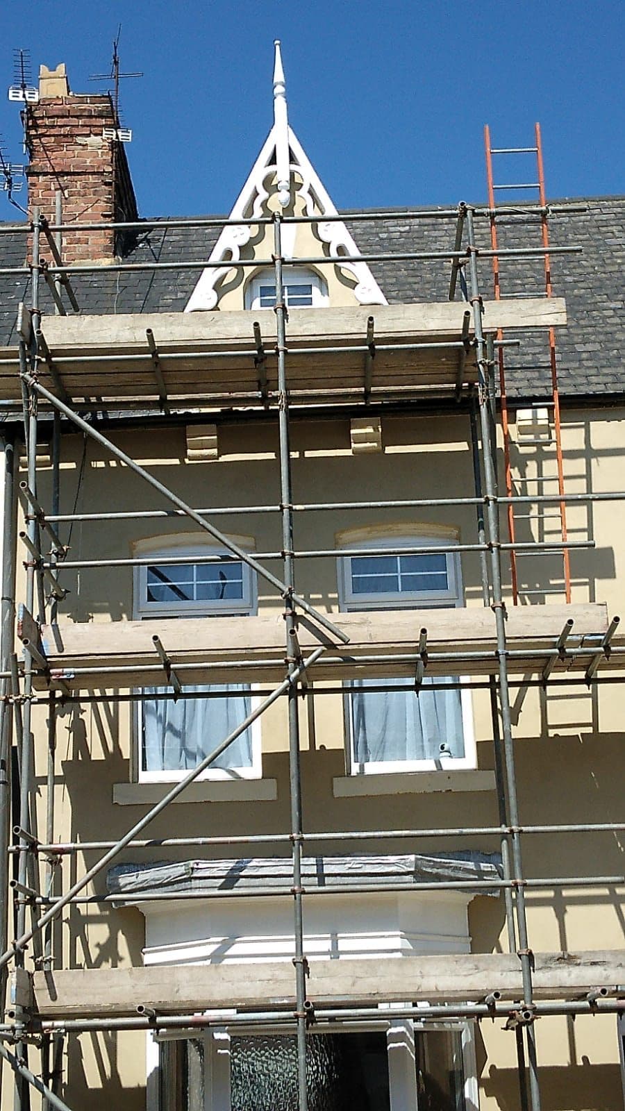 Roof Exterior Under Scaffold