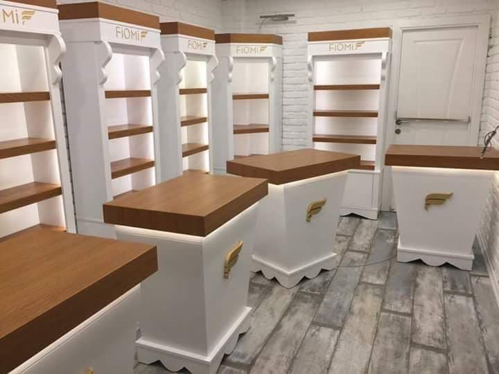 Finished retail shop fit-out with bespoke display shelving